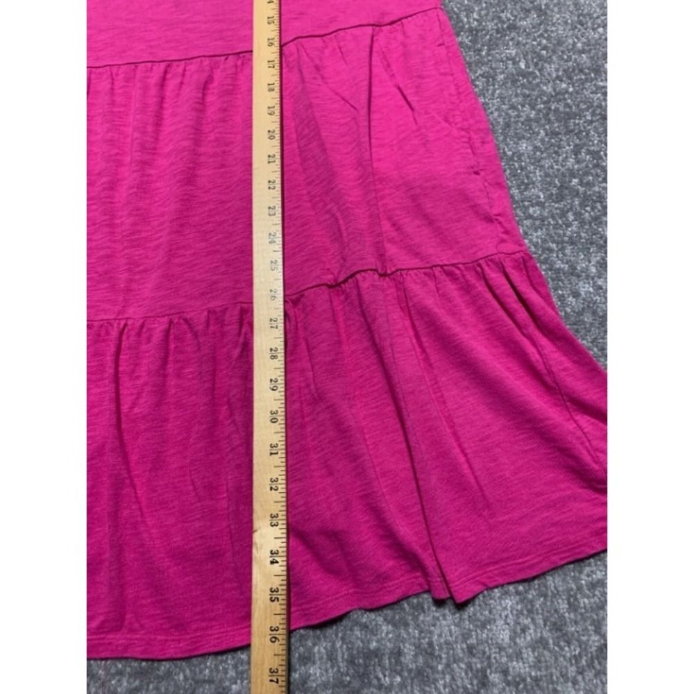 Gap Womens XXL Pink Tiered Sleeveless Mini Dress Slub Cotton Modal Pockets - Picture 10 of 12